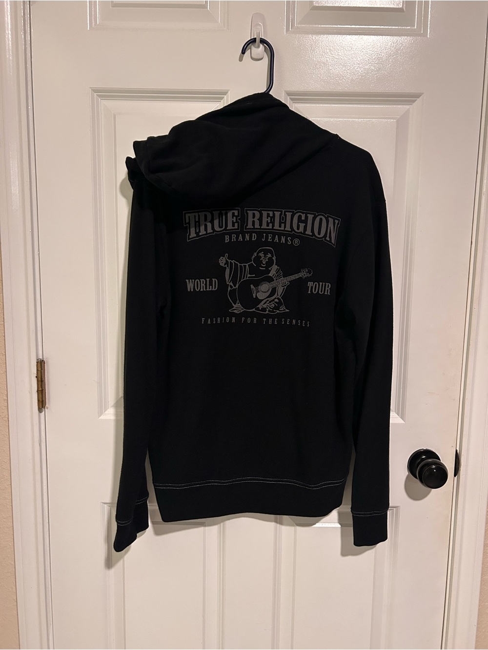 True Religion Black Graphic Back-Print Hoodie
